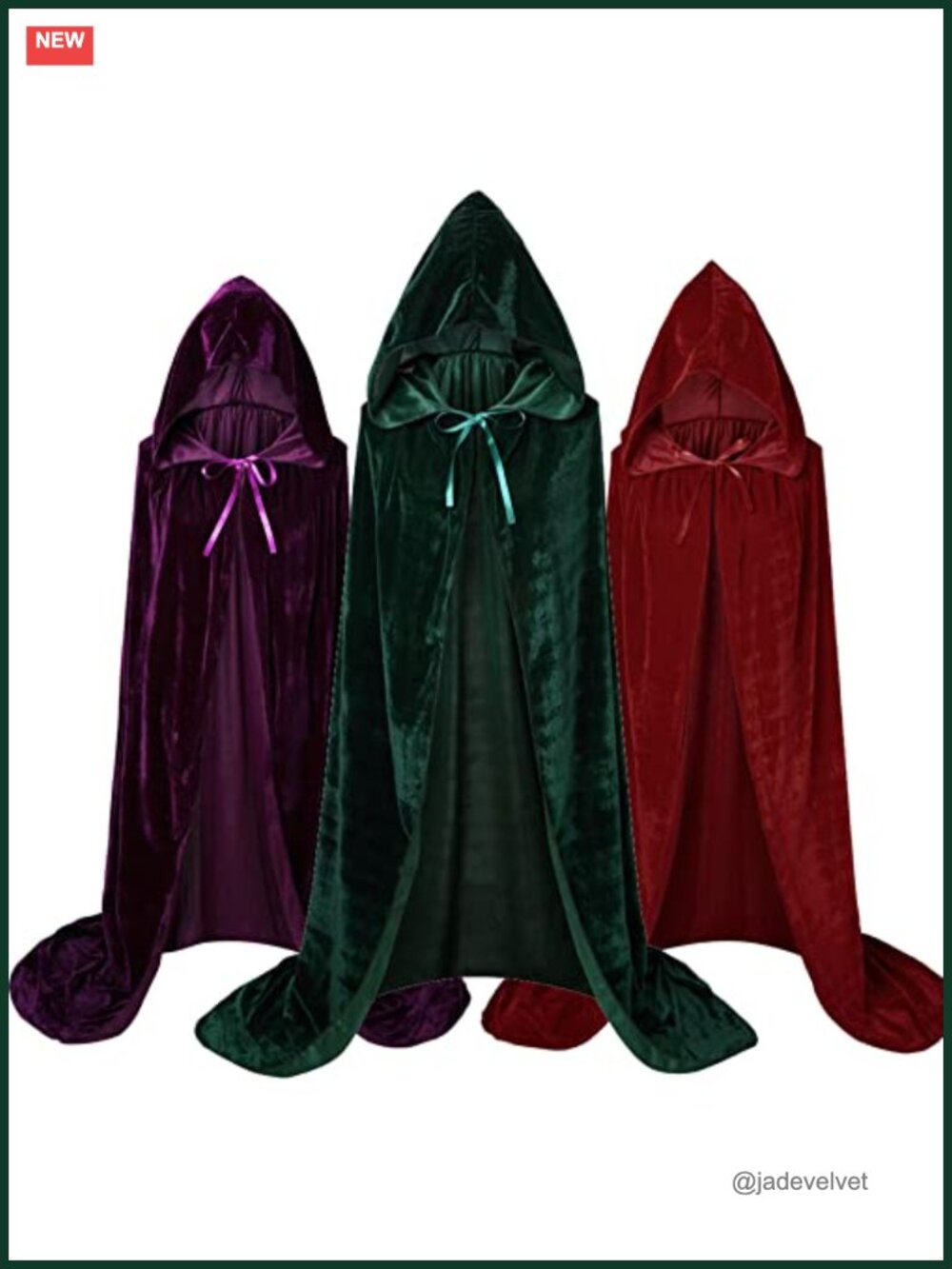 Velvet Hooded Cloak Cape Robe Cosplay Halloween Costume Unisex